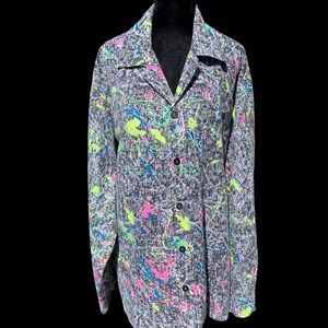 Unisex Vintage 80s/90s Paint Splash Button Down Shirt